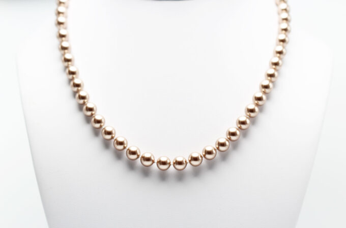 Coppery Cream Pearl Strand Necklace