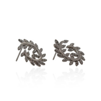 Decorative Silver Leaf Wreath Earrings