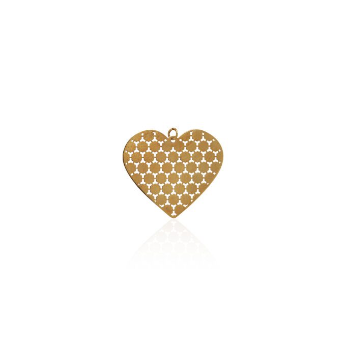 Fancy Heart Charm On Chain Necklace In 14K Yellow Gold - 18"