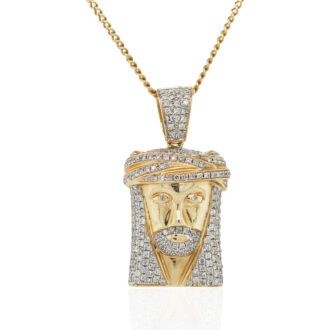 Diamond Wise Man Pendant On Chain Necklace In 14K Yellow Gold