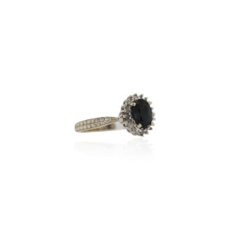Sapphire Ring In 10K White Gold