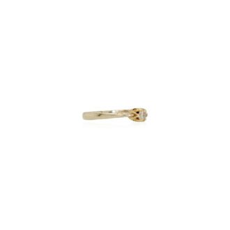 Diamond Solitaire Ring In 14K Yellow Gold