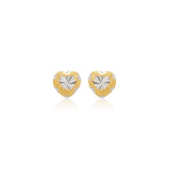 Fancy Heart Earrings In 22K Yellow Gold