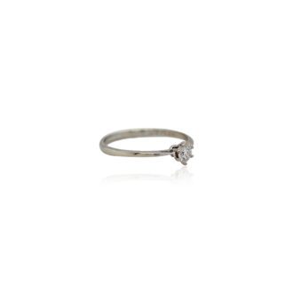 Diamond Solitaire Ring In 14K White Gold