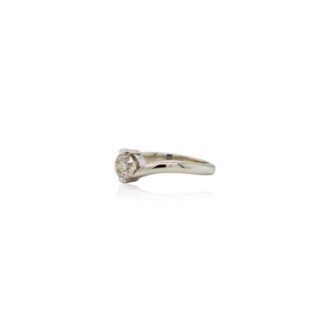 Diamond Solitaire Ring In 14K White Gold